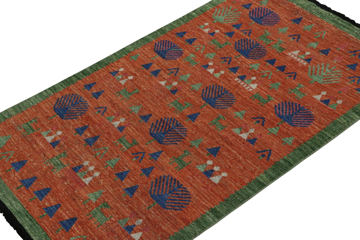 Orange Scandinavian Custom Rug Pictorial
