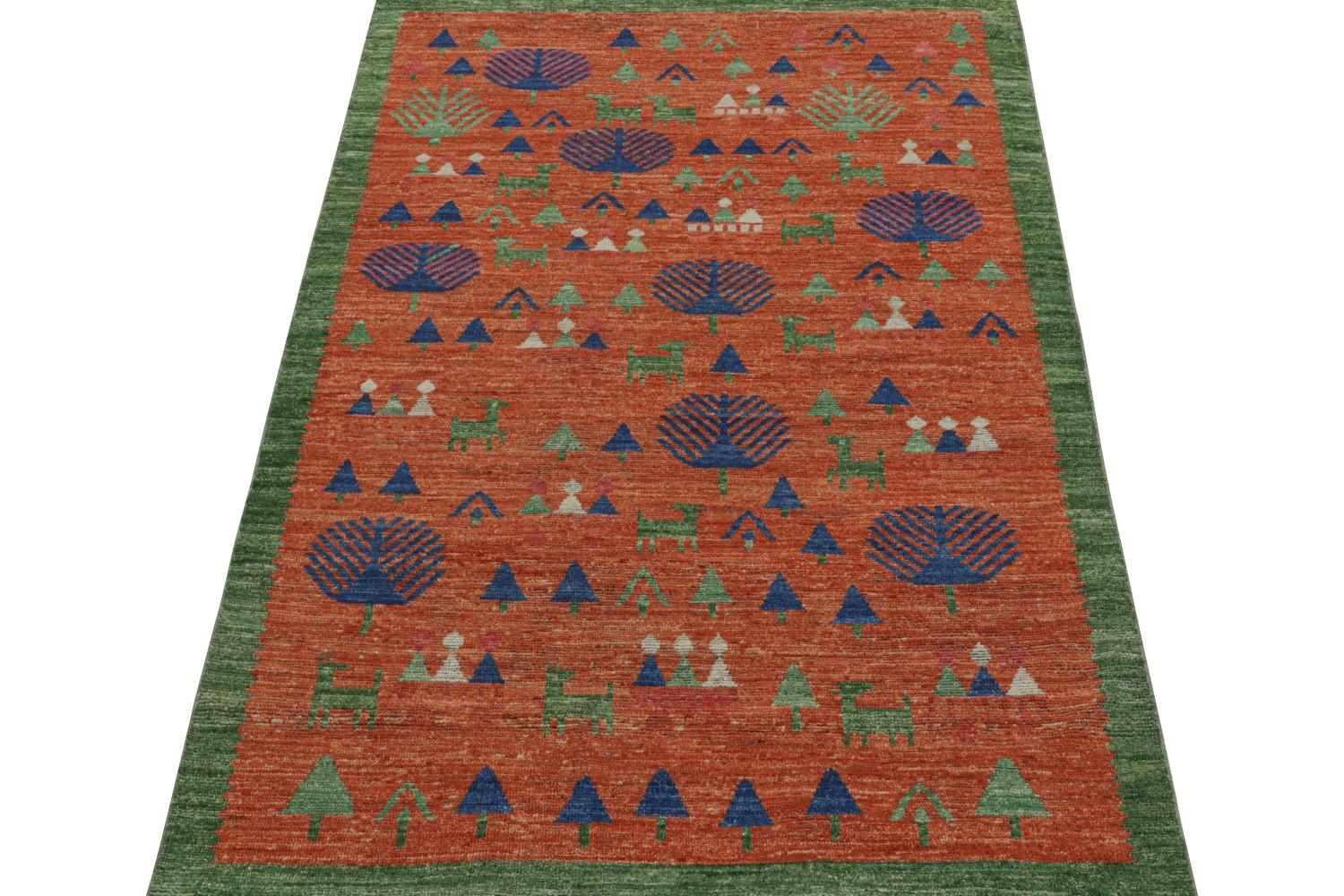 Orange Scandinavian Custom Rug Pictorial