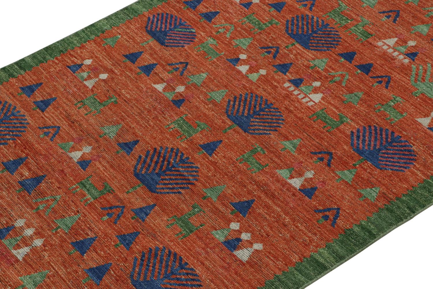 Orange Scandinavian Custom Rug Pictorial