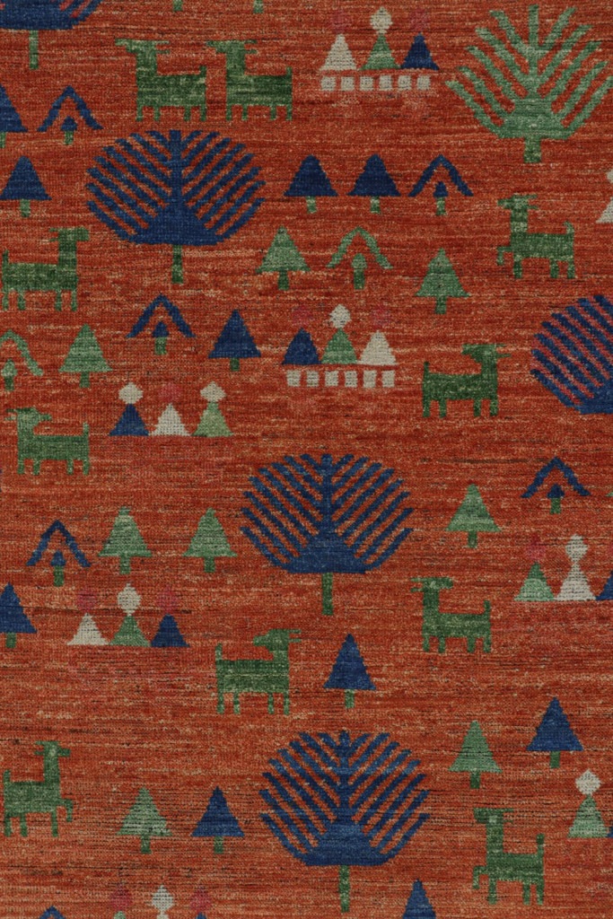 Orange Scandinavian Custom Rug Pictorial