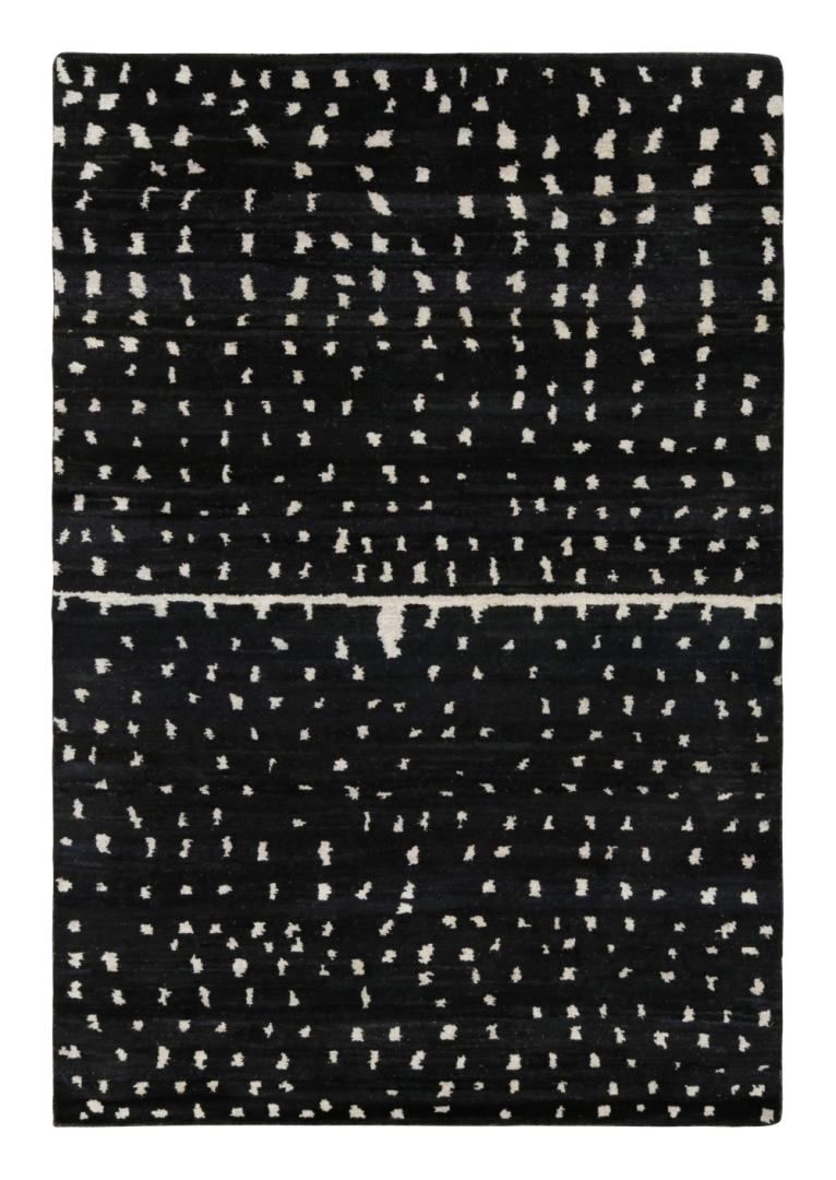 Black and White Modern Moroccan Rug