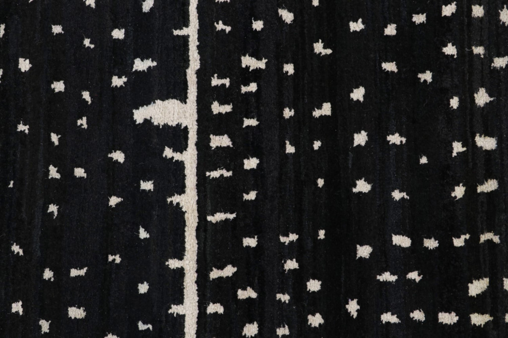 Black and White Modern Moroccan Rug