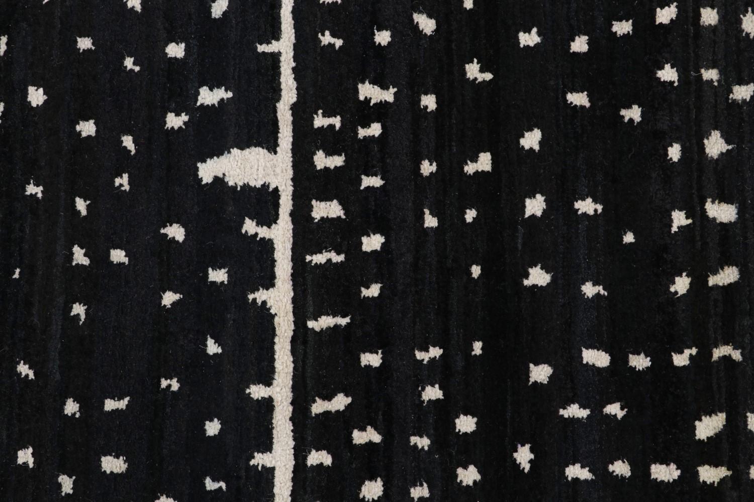 Black and White Modern Moroccan Rug