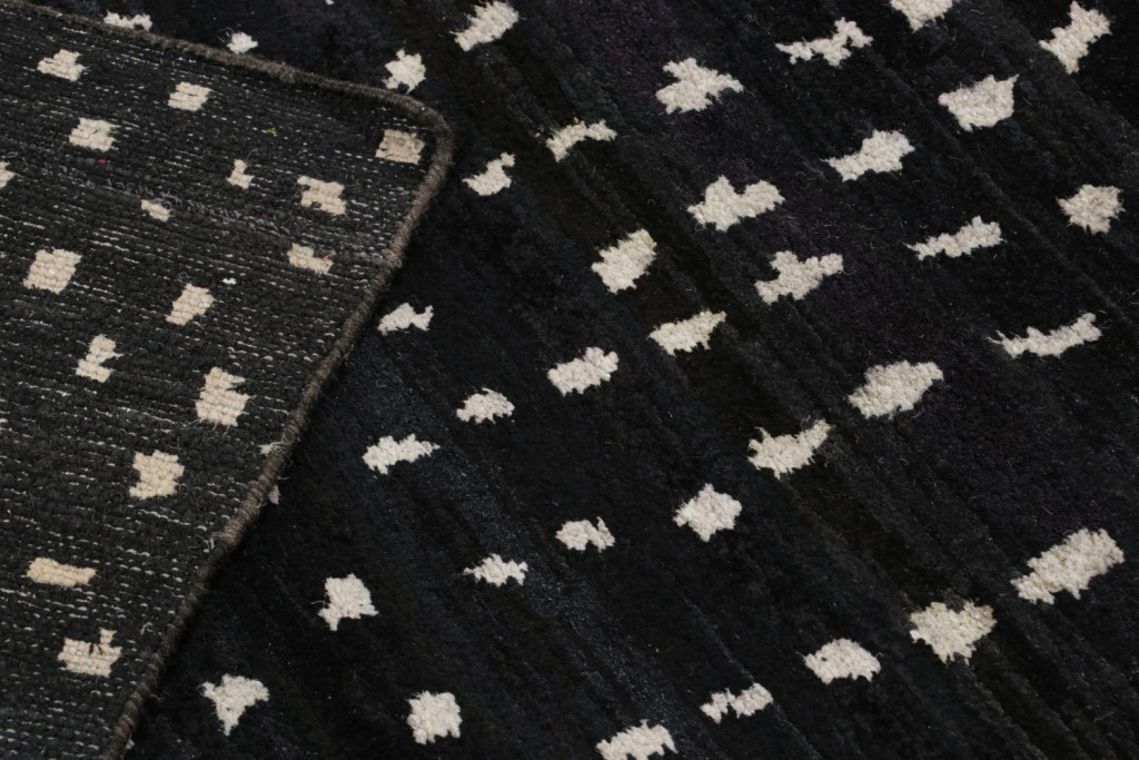 Black and White Modern Moroccan Rug