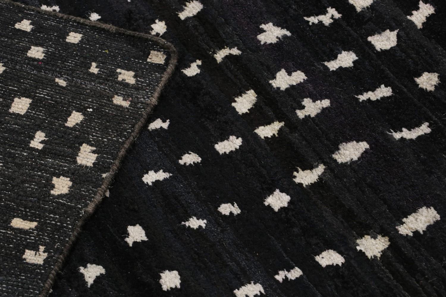 Black and White Modern Moroccan Rug