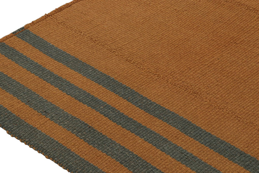Orange Kilim with Blue Border Stripes