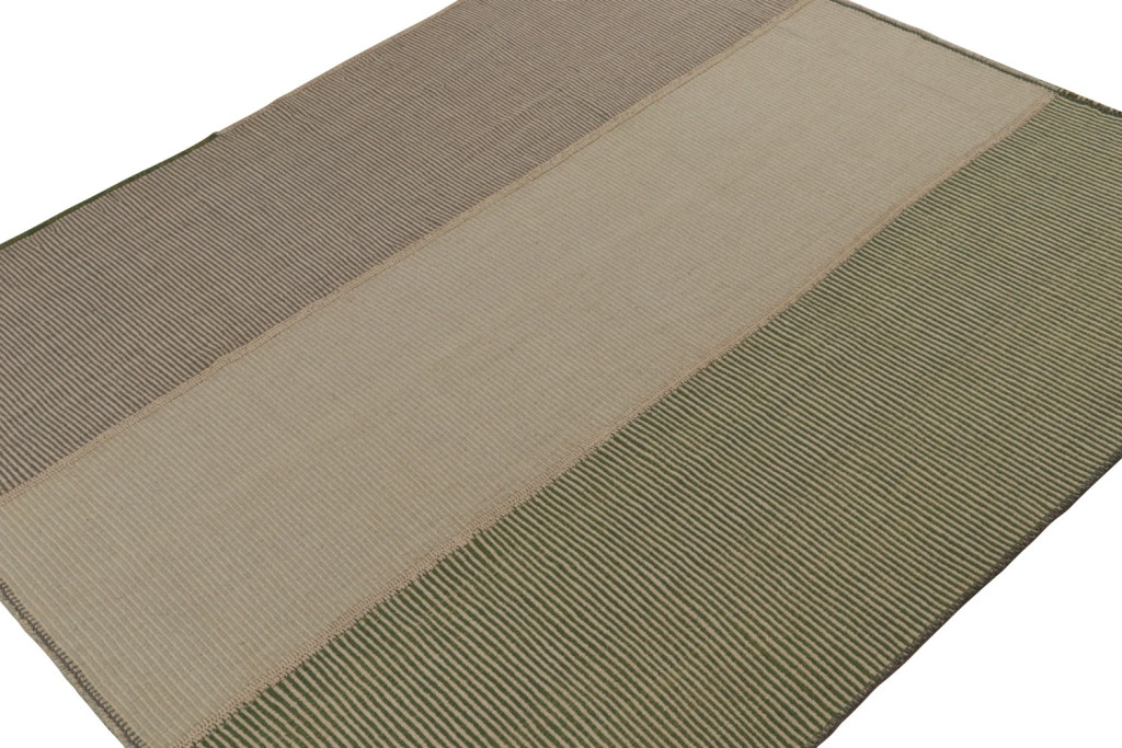 Modern Kilim with Textural Stripes