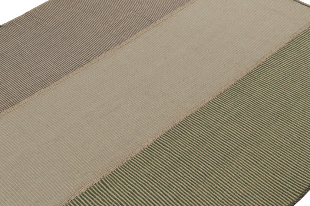 Modern Kilim with Textural Stripes