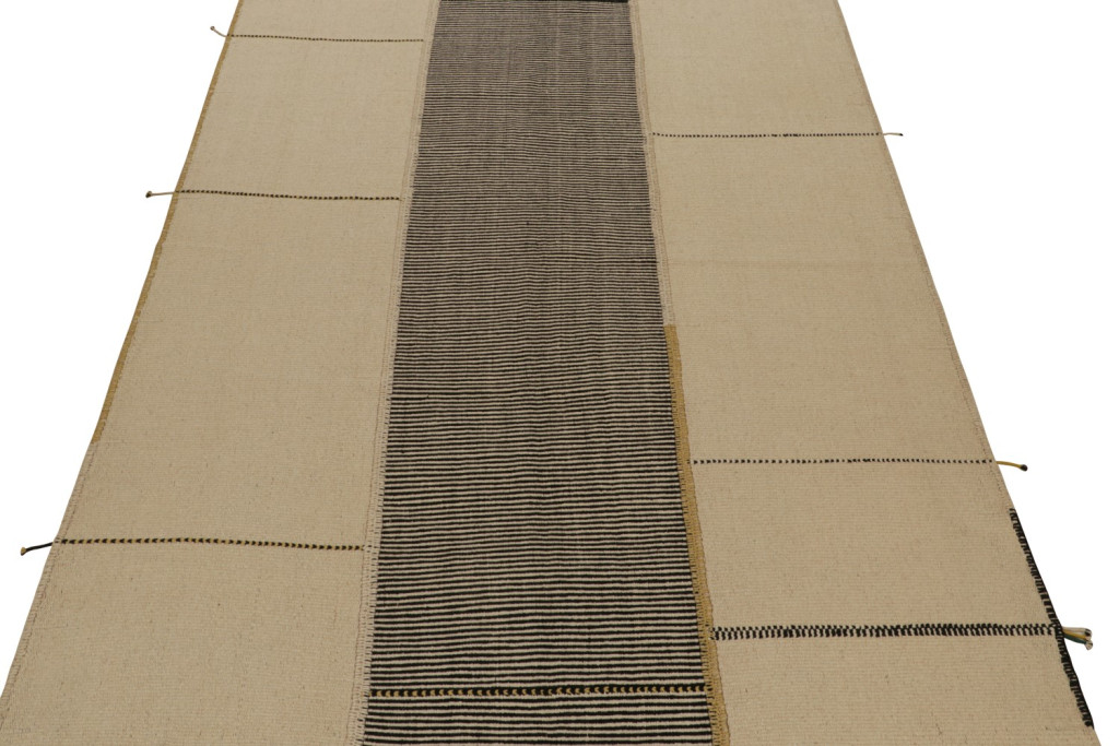 Modern Kilim with Textural Stripes