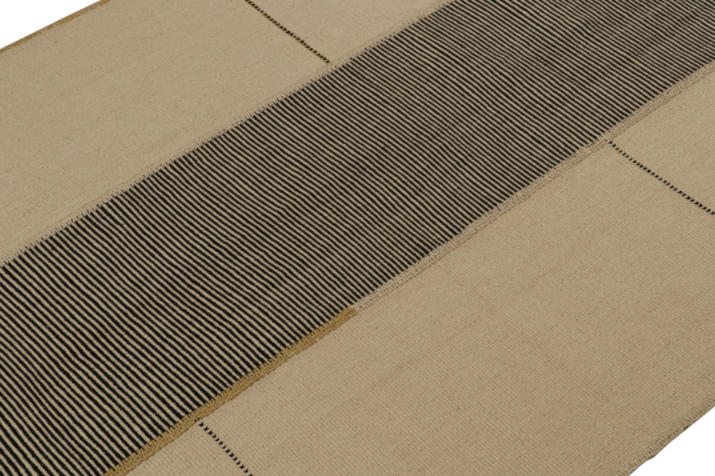 Modern Kilim with Textural Stripes