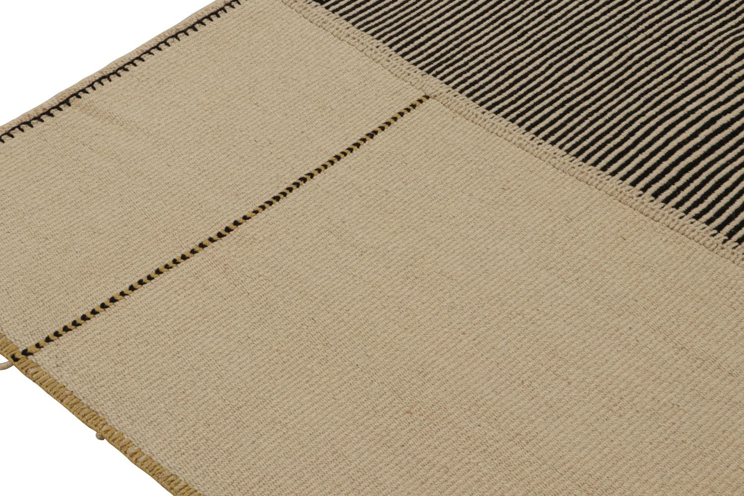 Modern Kilim with Textural Stripes
