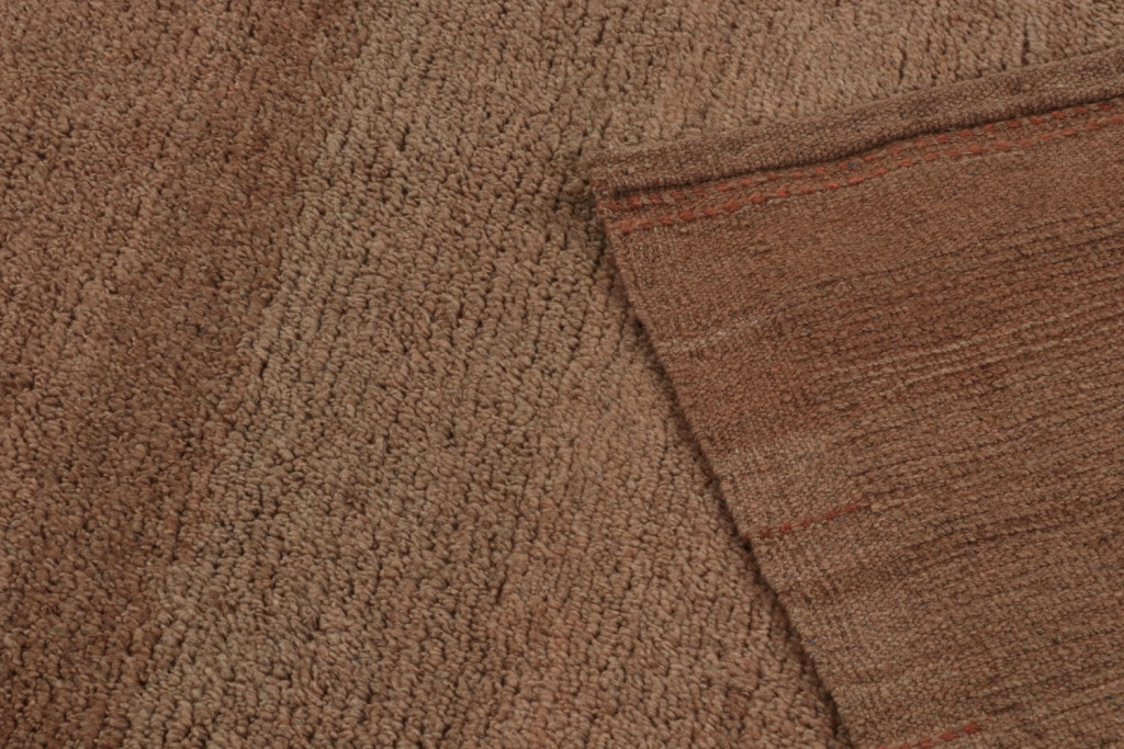 Modern Rug in Plain Terracotta