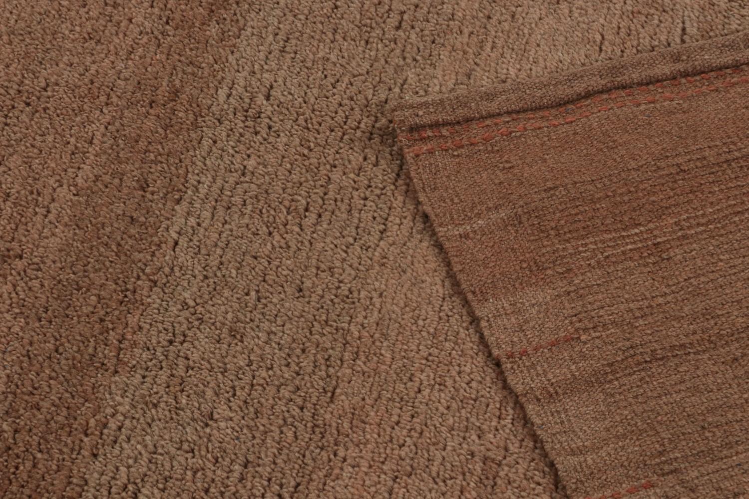 Modern Rug in Plain Terracotta