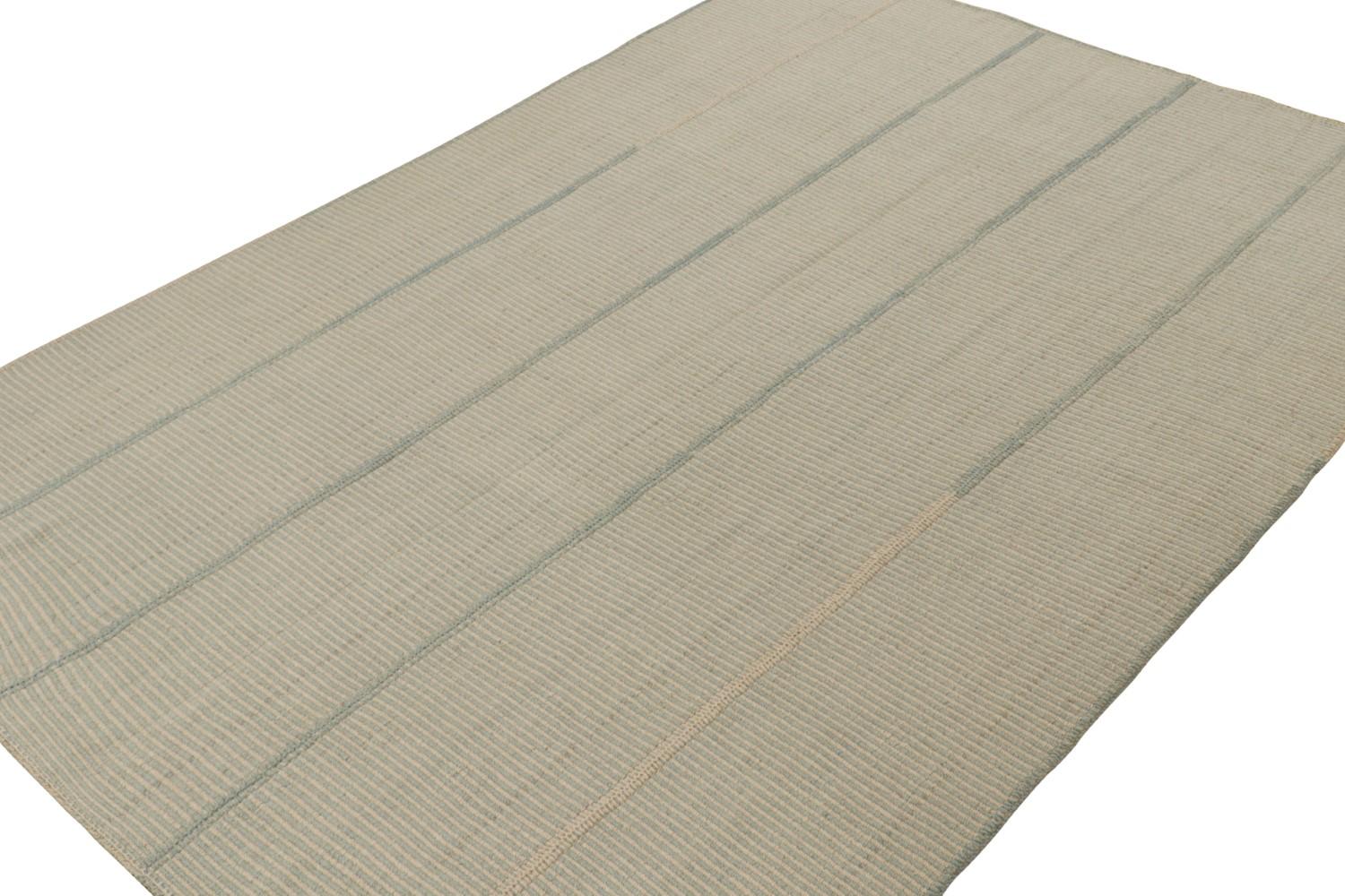 Rug & Kilim’s Contemporary Kilim in Beige and Blue