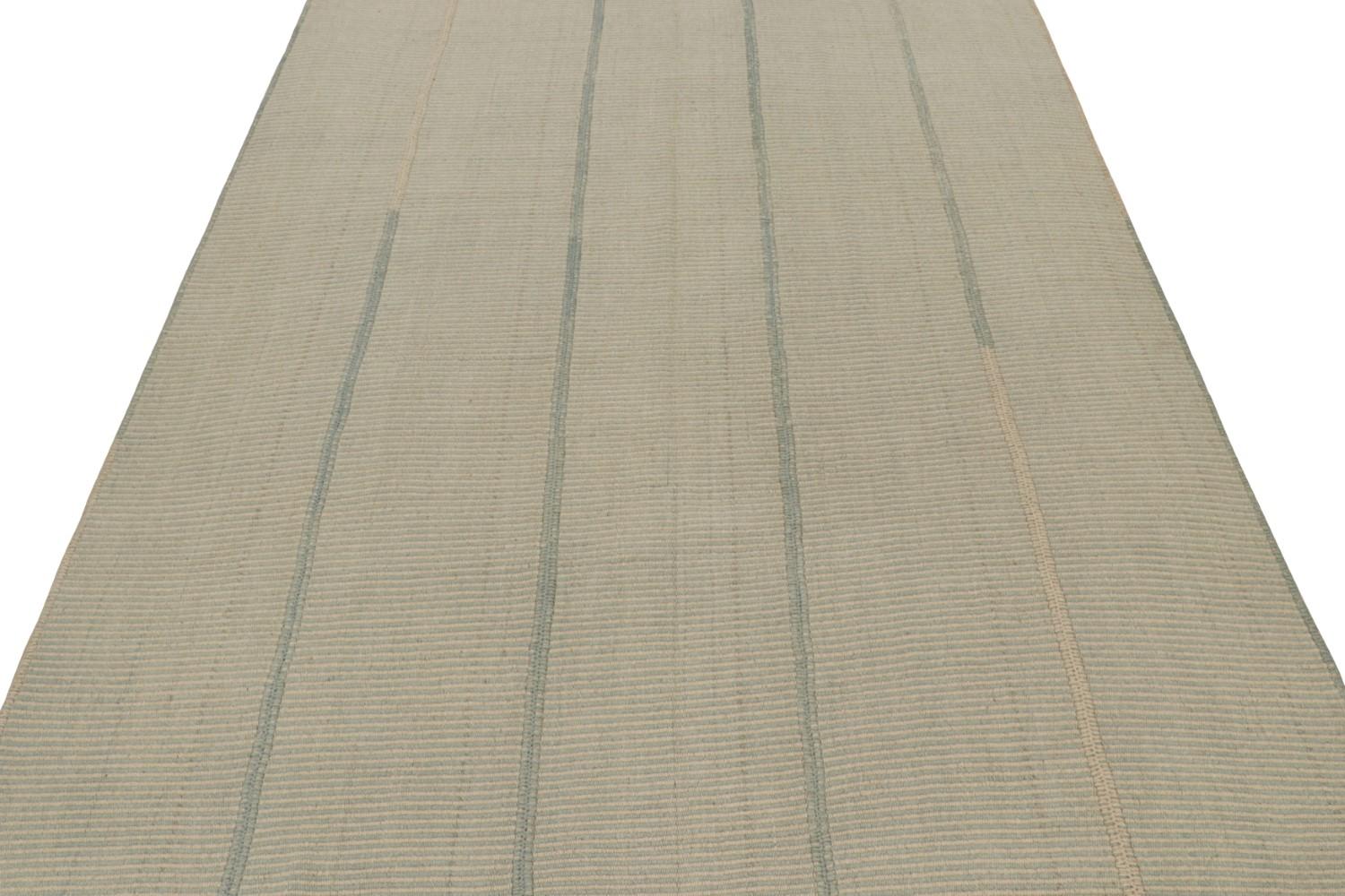 Rug & Kilim’s Contemporary Kilim in Beige and Blue