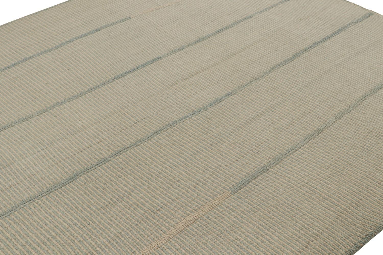 Rug & Kilim’s Contemporary Kilim in Beige and Blue