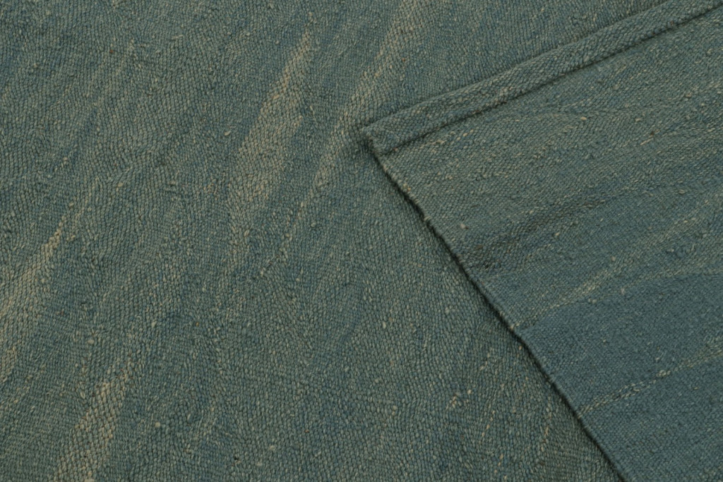 Blue Modern Kilim Rug with Beige Accents