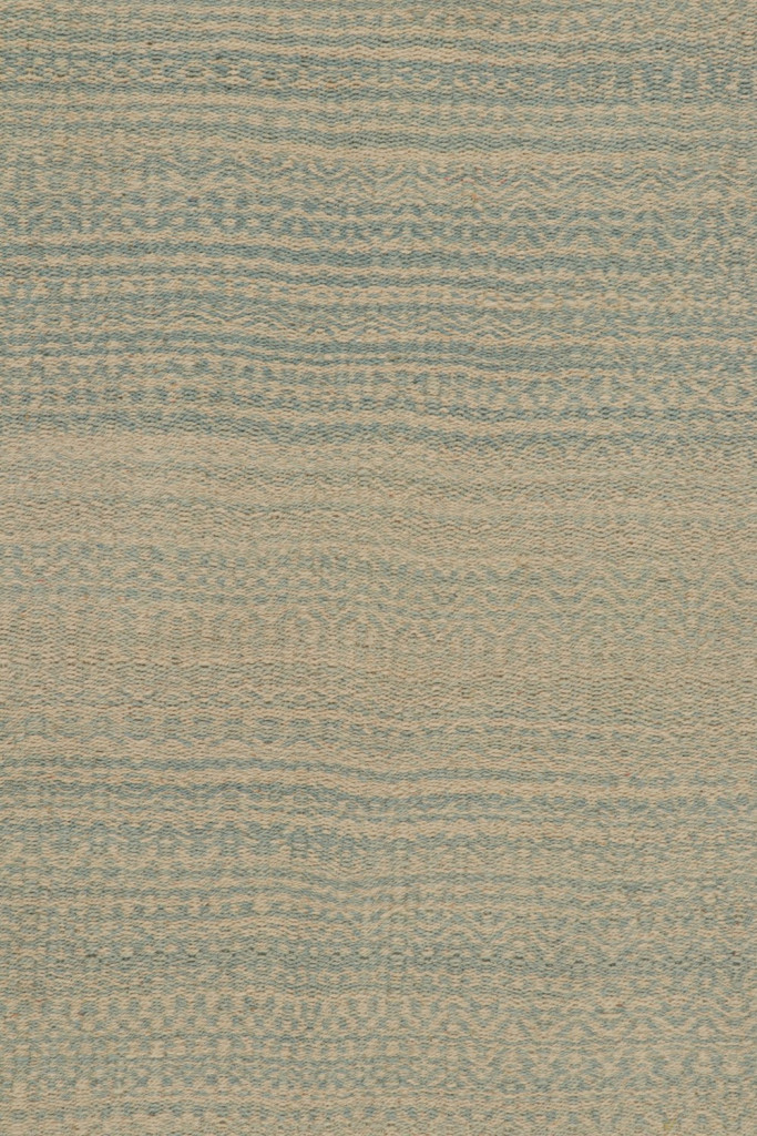 Striped Beige and Blue Modern Kilim Rug