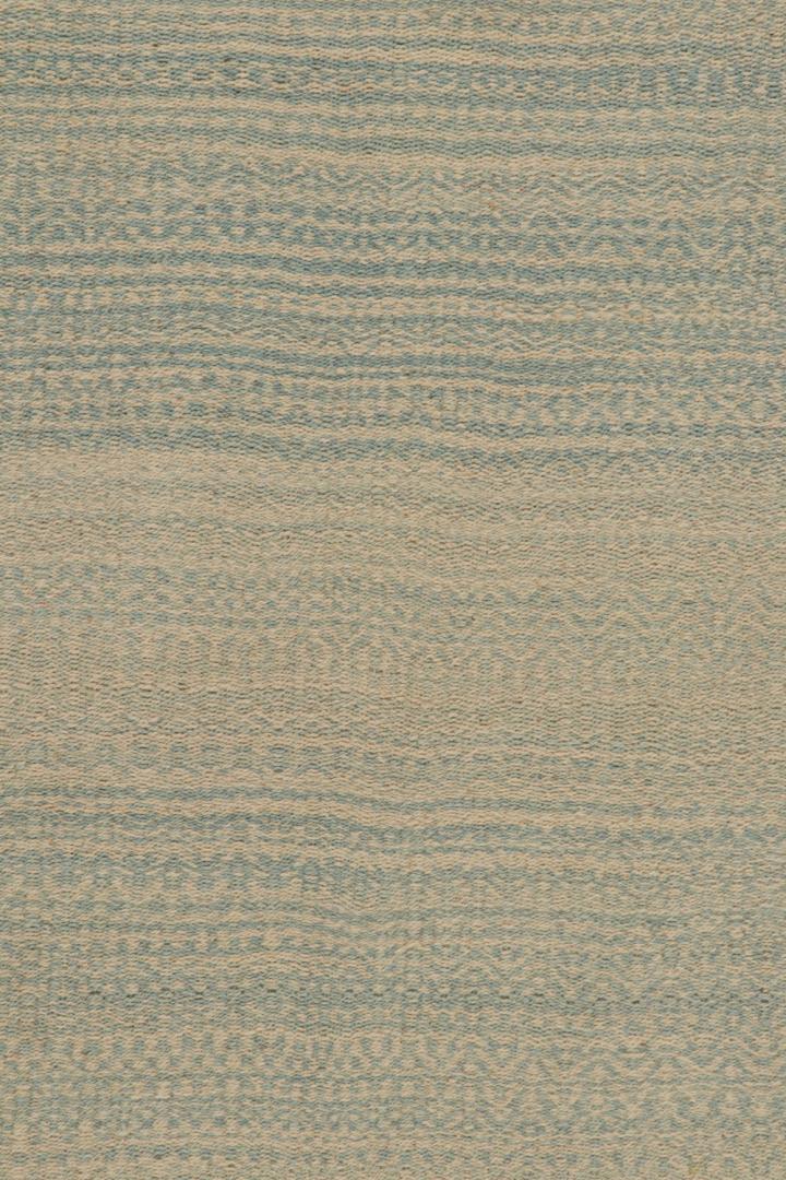Striped Beige and Blue Modern Kilim Rug