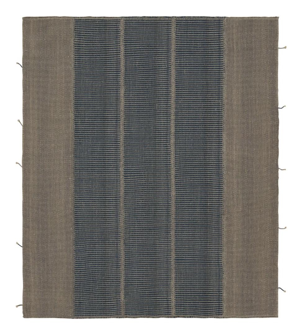 Rug & Kilim’s Contemporary Kilim in Gray and Blue