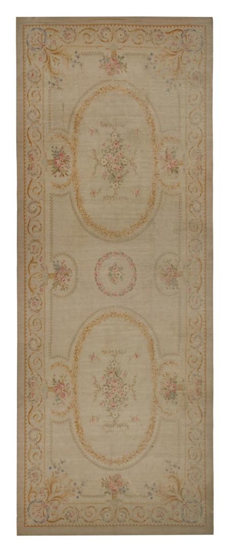 Antique Aubusson Flatweave and Oversized Gallery Runner