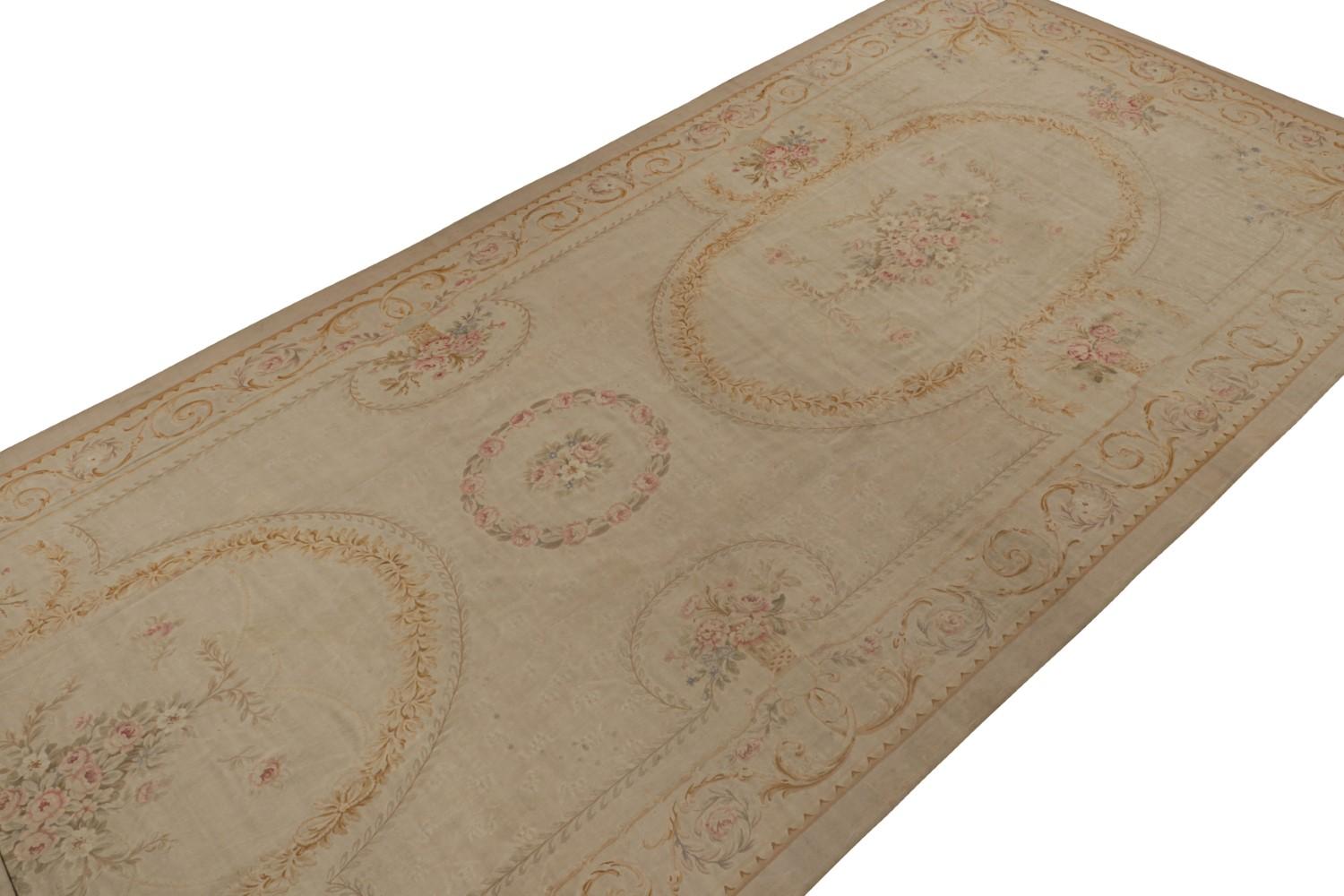 Antique Aubusson Flatweave and Oversized Gallery Runner