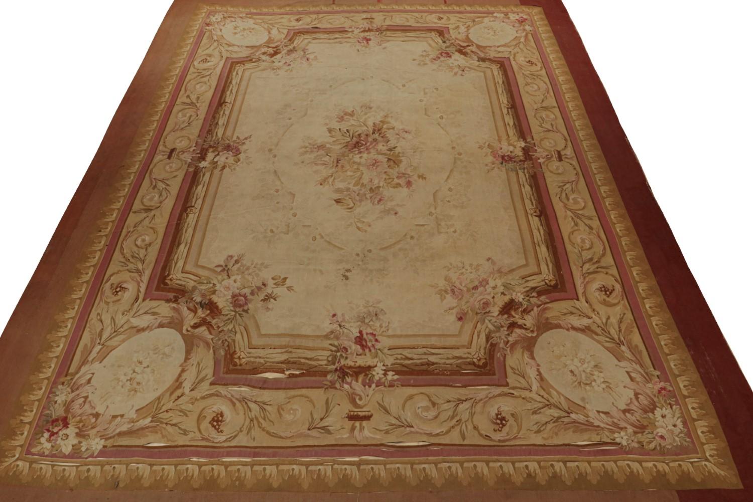 Antique Aubusson Flatweave and Oversized Rug