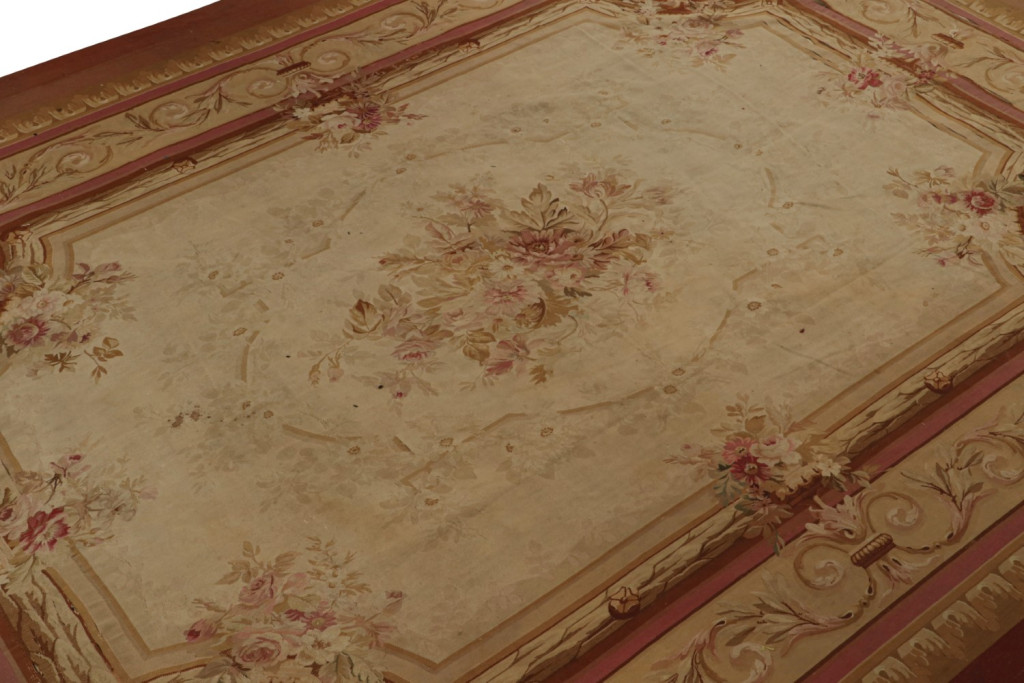 Antique Aubusson Flatweave and Oversized Rug