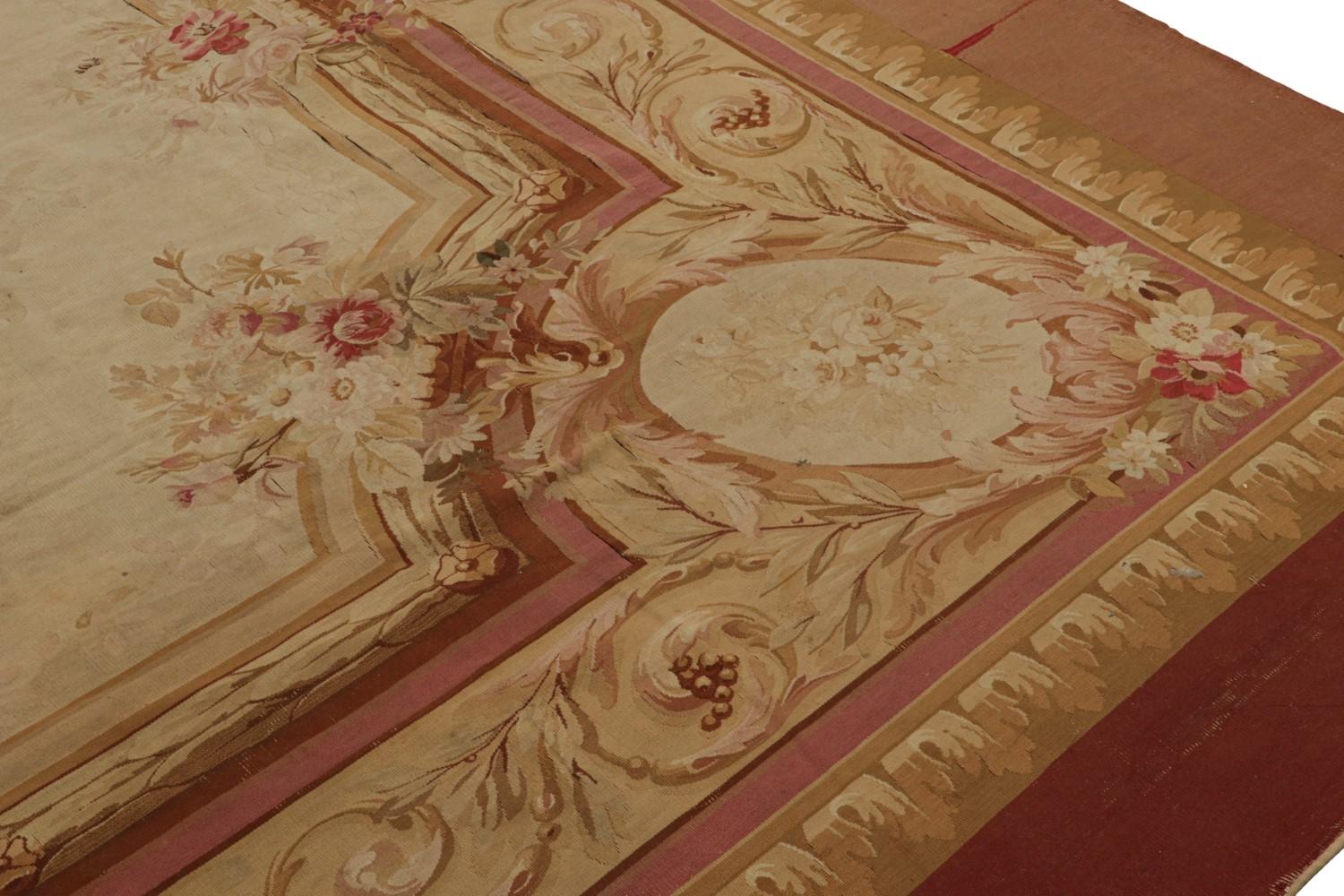Antique Aubusson Flatweave and Oversized Rug