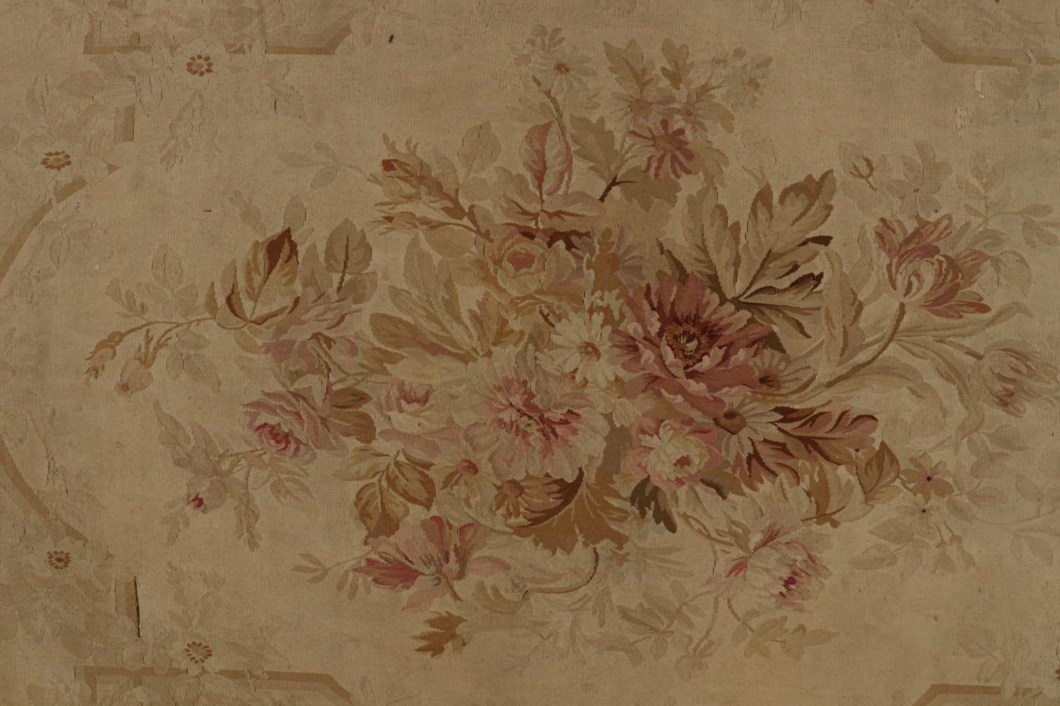 Antique Aubusson Flatweave and Oversized Rug