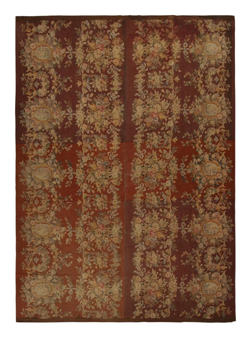 Vintage Aubusson Flatweave Rug