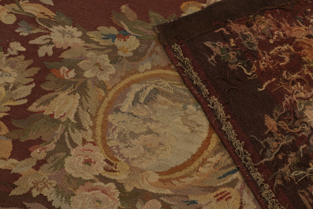 Vintage Aubusson Flatweave Rug