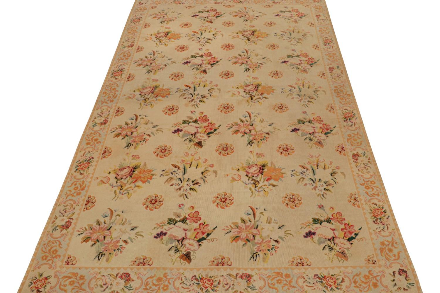 Antique French Needlepoint Style Rug