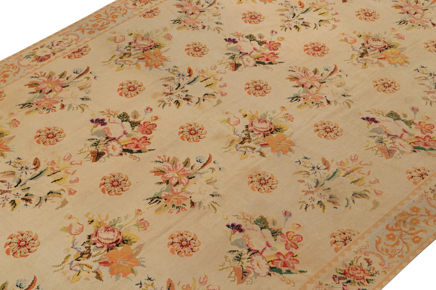 Antique French Needlepoint Style Rug