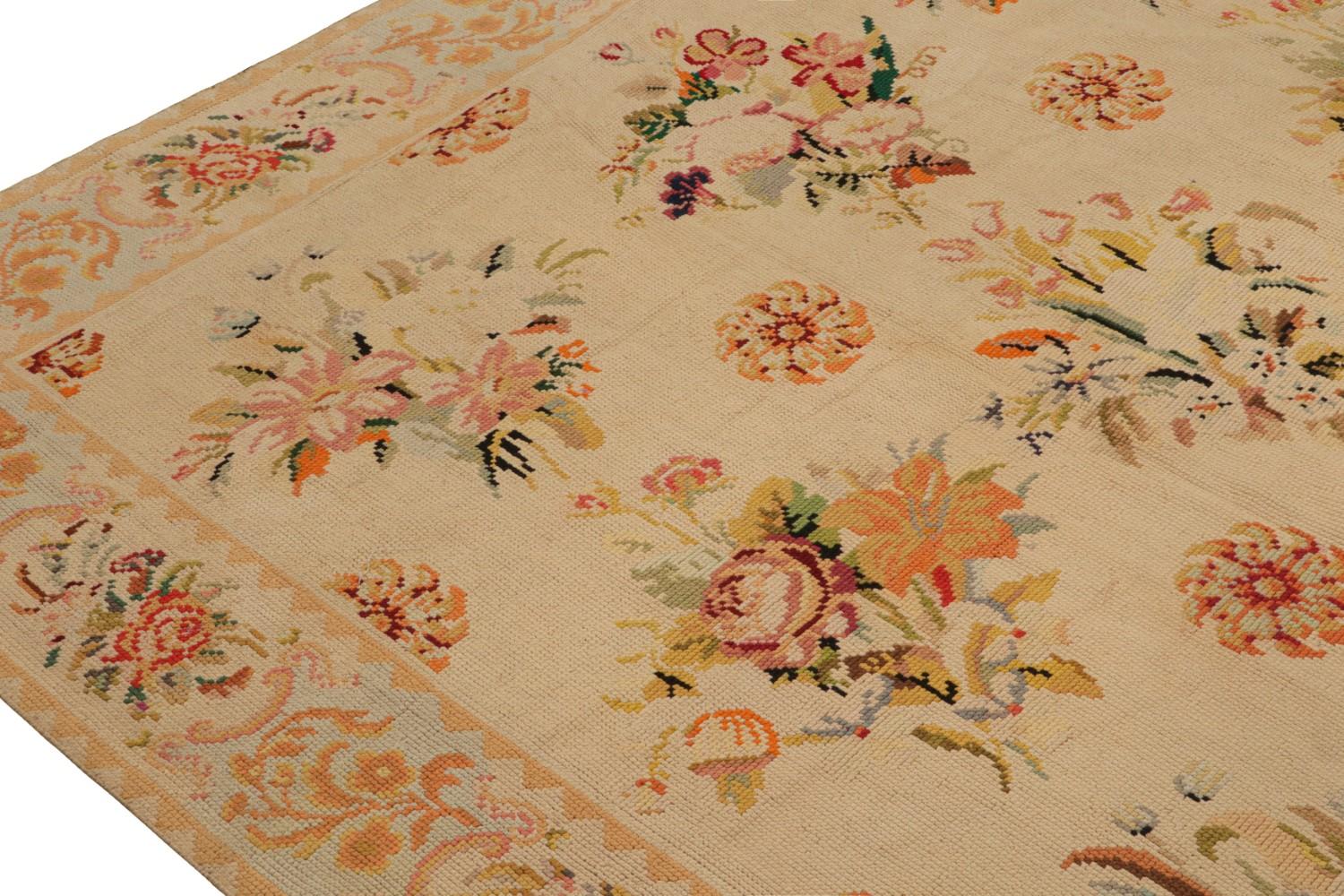 Antique French Needlepoint Style Rug