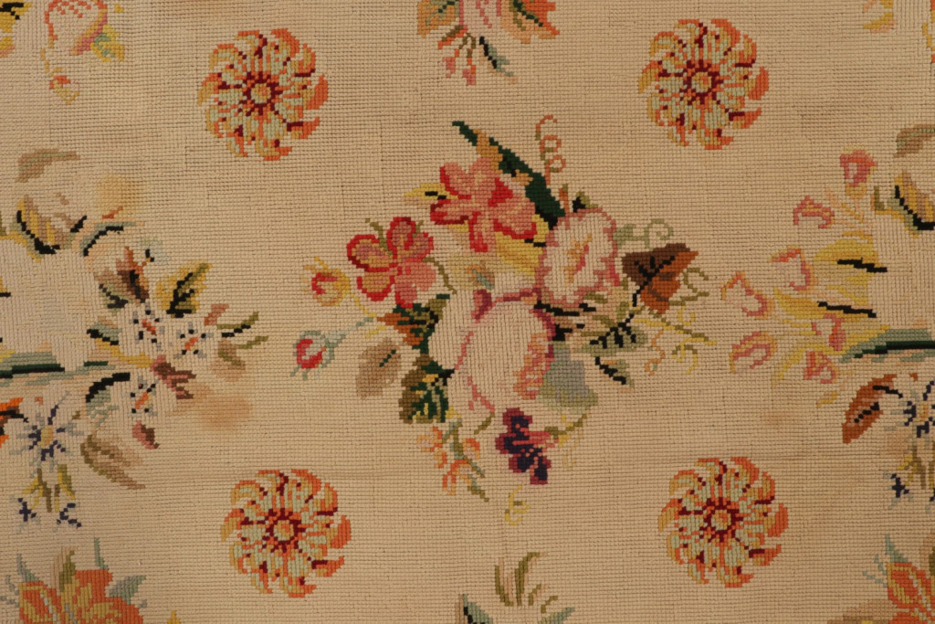 Antique French Needlepoint Style Rug