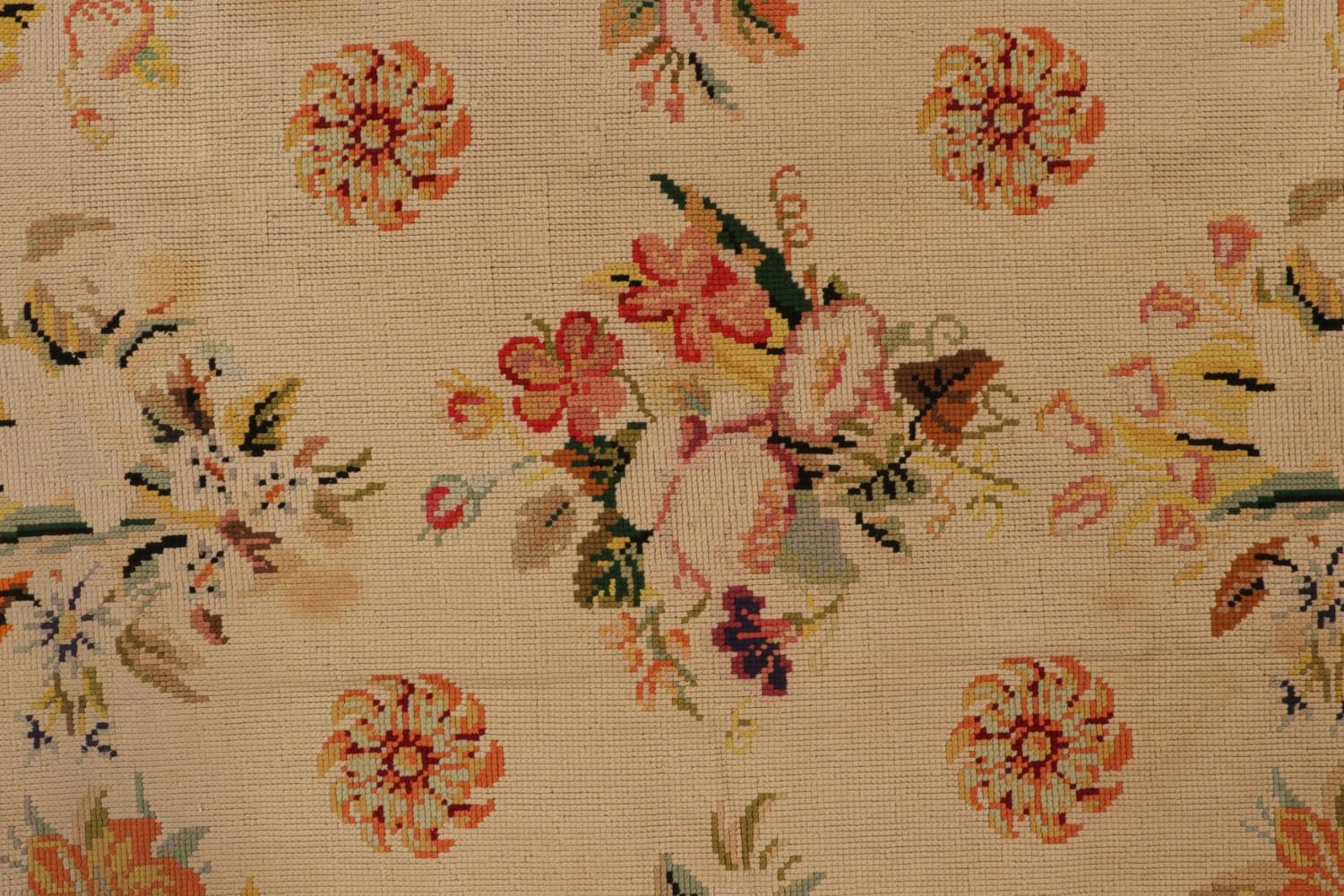 Antique French Needlepoint Style Rug