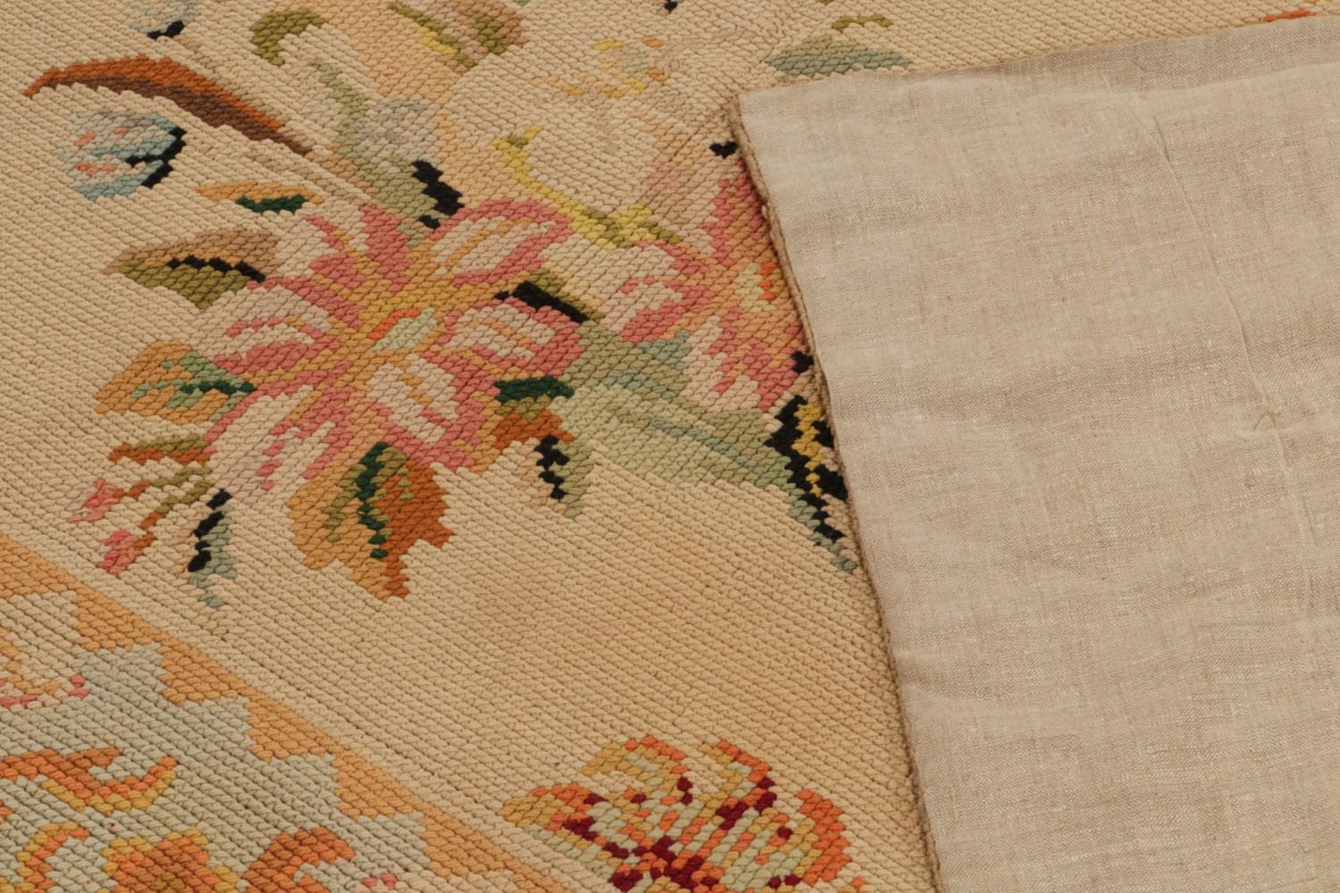 Antique French Needlepoint Style Rug