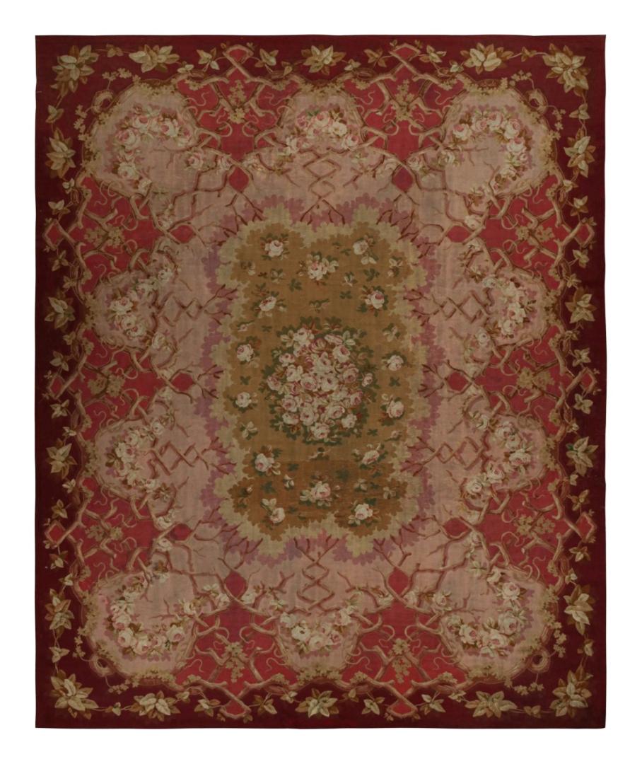 Antique Aubusson Flatweave Rug
