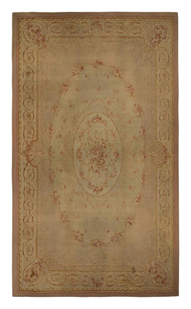 Antique Aubusson Flatweave and Oversized Rug