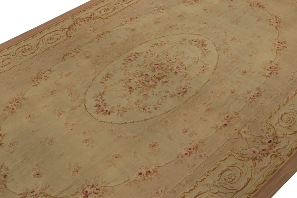 Antique Aubusson Flatweave and Oversized Rug