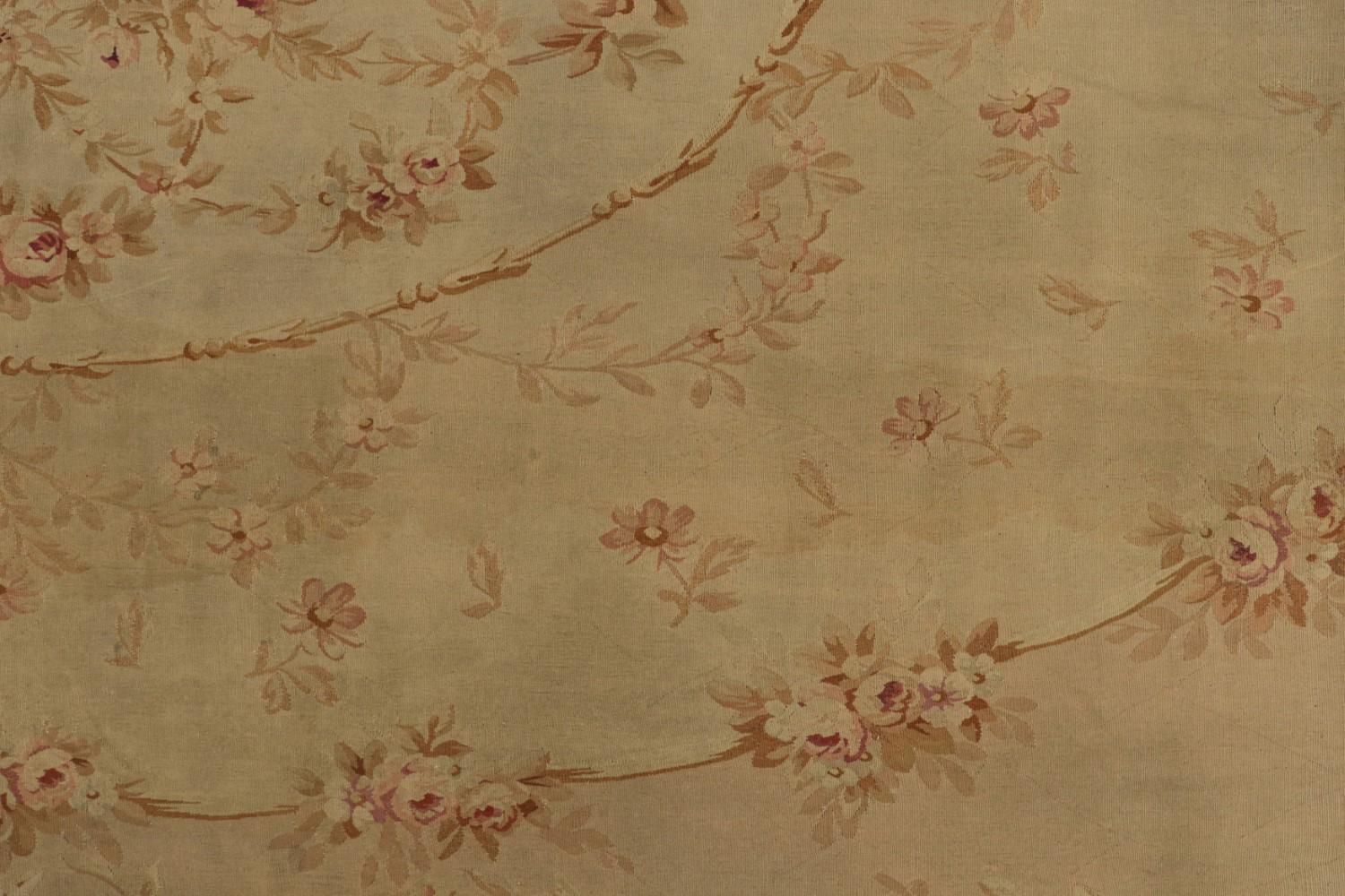 Antique Aubusson Flatweave and Oversized Rug