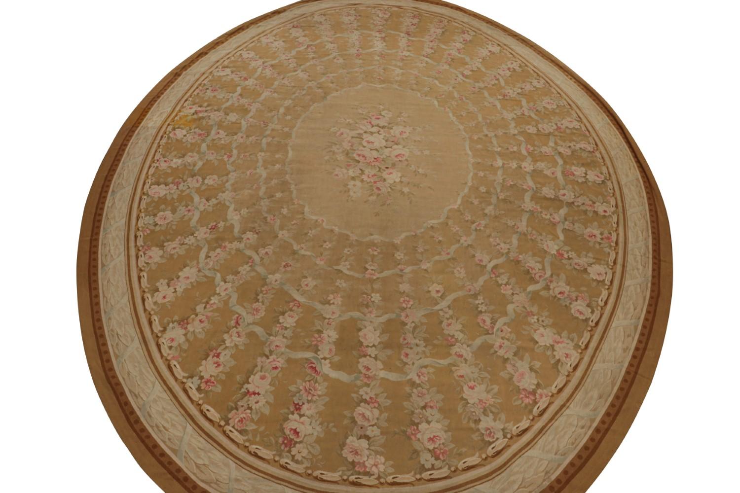 Antique Aubusson Flatweave and Oversized Oval Rug