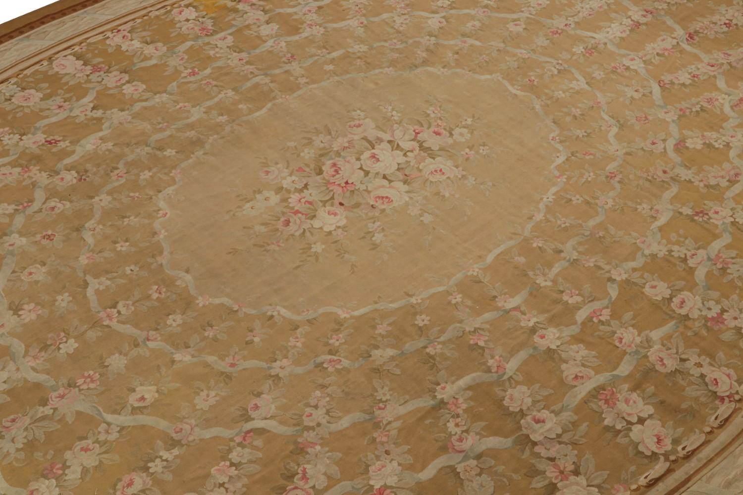Antique Aubusson Flatweave and Oversized Oval Rug