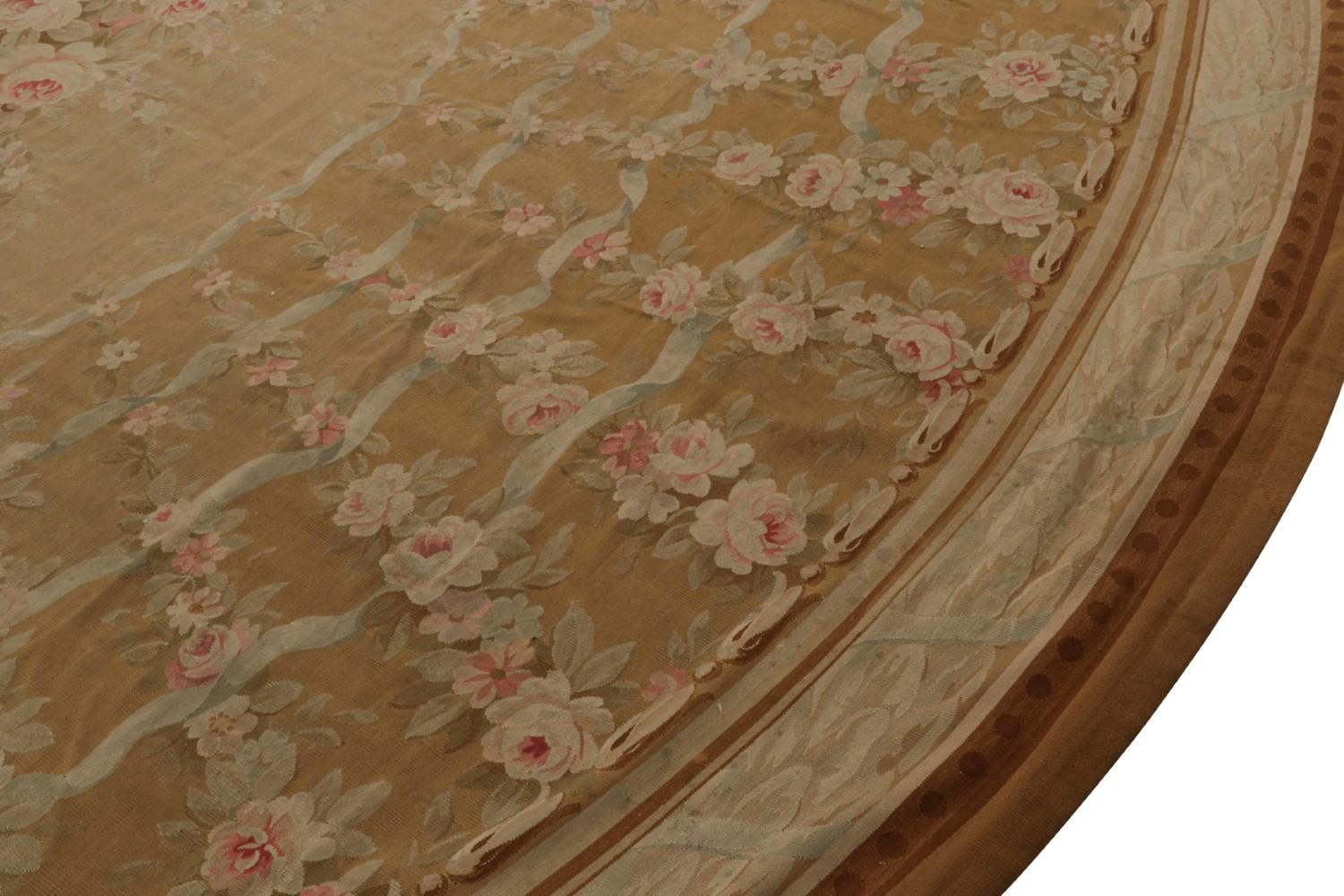 Antique Aubusson Flatweave and Oversized Oval Rug