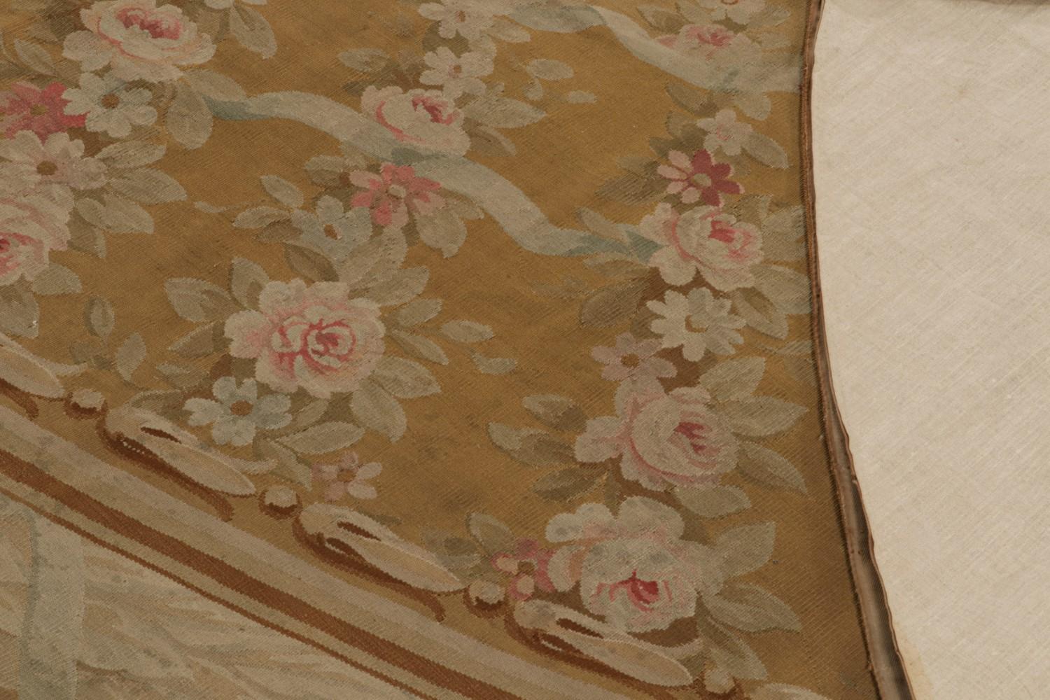 Antique Aubusson Flatweave and Oversized Oval Rug