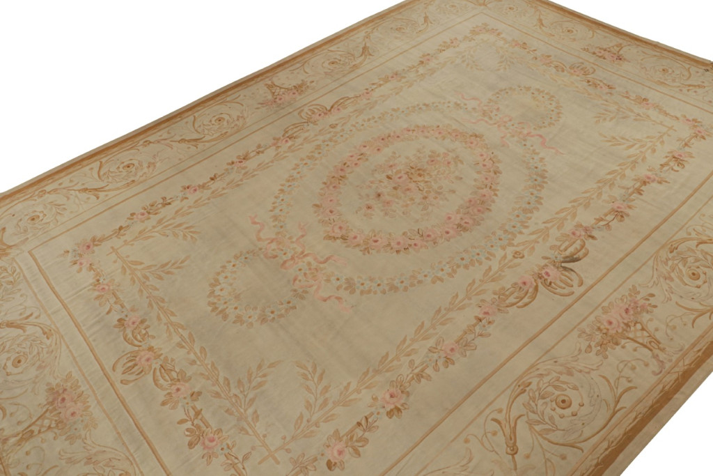Antique Aubusson Flatweave and Oversized Rug