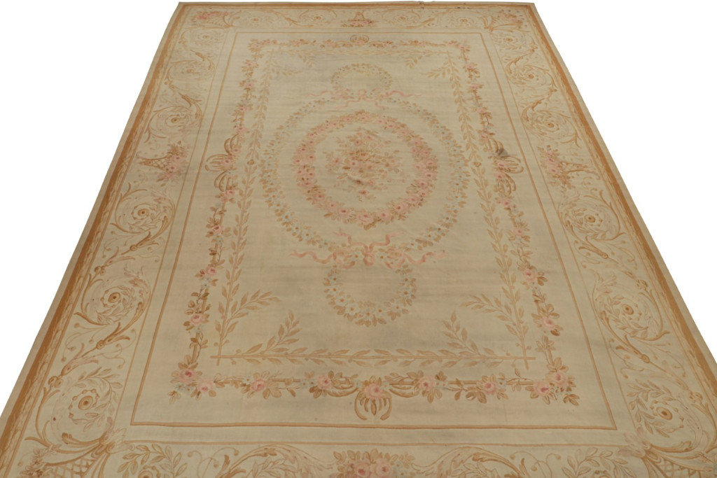 Antique Aubusson Flatweave and Oversized Rug