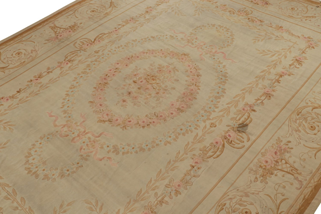 Antique Aubusson Flatweave and Oversized Rug