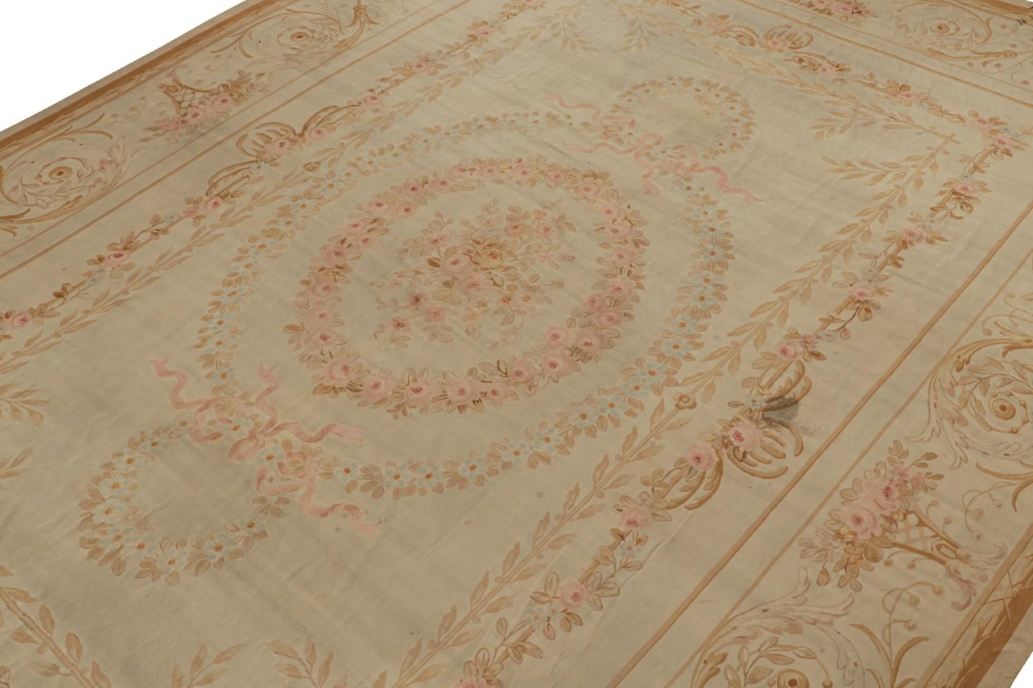 Antique Aubusson Flatweave and Oversized Rug